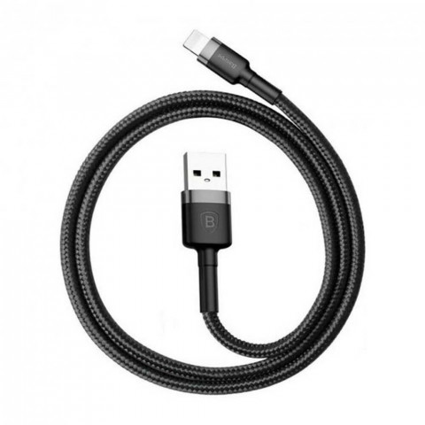 Кабель USB to Lightning Baseus Cafule 2.4 A 0.5 m (gray/black)